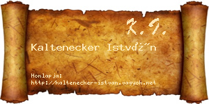 Kaltenecker István névjegykártya