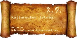 Kaltenecker István névjegykártya